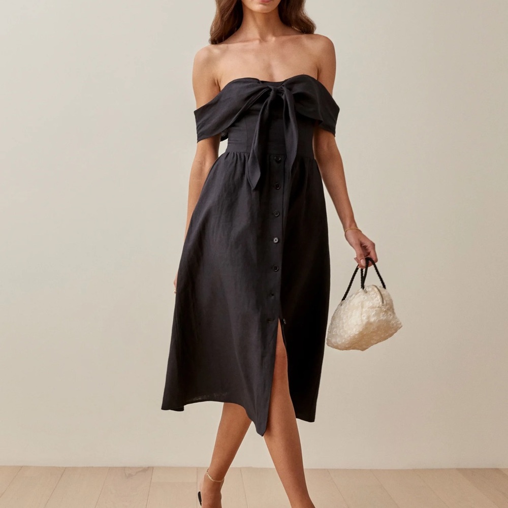 Reformation Barrington Linen Midi Dress